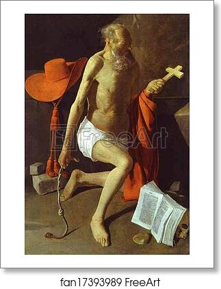 Free art print of Repentance of St. Jerome by Georges De La Tour