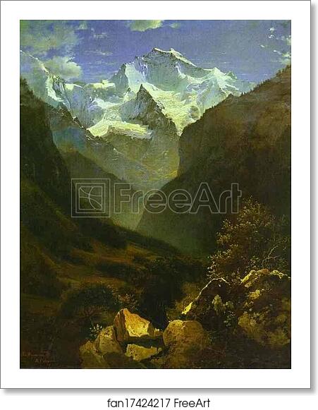 Free art print of View of the Swiss Alps from Interlaken by Alexey Savrasov