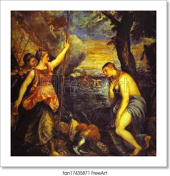 Free art print of Religion Succored by Spain by Titian