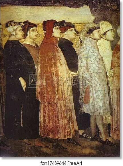 Free art print of Allegory of Good Government. Detail by Ambrogio Lorenzetti