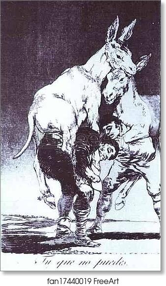 Free art print of Capricho 42: Tu que no puedes (You, Who Cannot Do It) by Francisco De Goya Y Lucientes