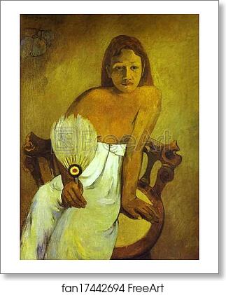 Free art print of Girl with a Fan by Paul Gauguin