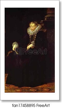Free art print of Portrait of a Genoese Noblewoman by Sir Anthony Van Dyck