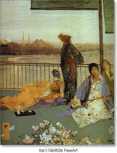 Free art print of Variations in Flesh Color and Green: The Balcony by James Abbott Mcneill Whistler