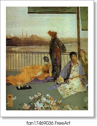 Free art print of Variations in Flesh Color and Green: The Balcony by James Abbott Mcneill Whistler