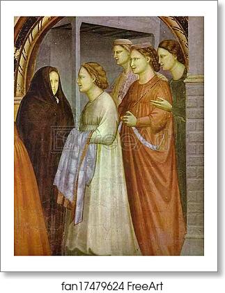 Free art print of The Meeting at the Golden Gate. Detail by Giotto