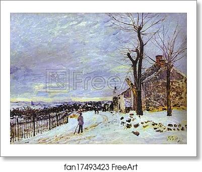 Free art print of Snowy Weather at Veneux-Nadon by Alfred Sisley