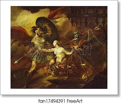 Free art print of Satan, Sin and Death by William Hogarth