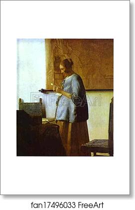 Free art print of Woman in Blue Reading a Letter by Jan Vermeer