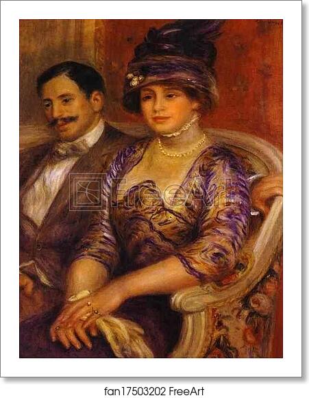 Free art print of Portrait of M. and Mme. Bernheim de Villers by Pierre-Auguste Renoir