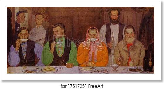 Free art print of Tea-Drinking by Andrey Ryabushkin Free art print of Tea-Drinking by Andrey Ryabushkin