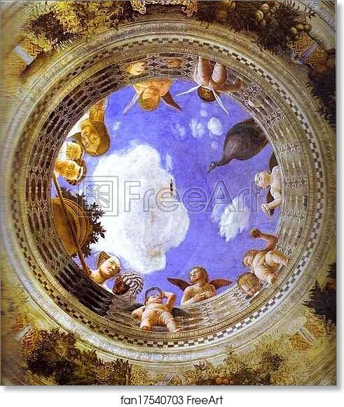 Free art print of Roundel with Putti and Ladies Looking Down by Andrea Mantegna