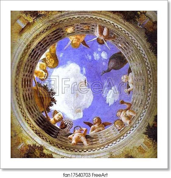 Free art print of Roundel with Putti and Ladies Looking Down by Andrea Mantegna