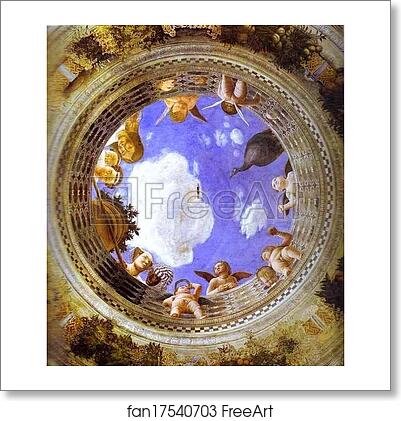 Free art print of Roundel with Putti and Ladies Looking Down by Andrea Mantegna