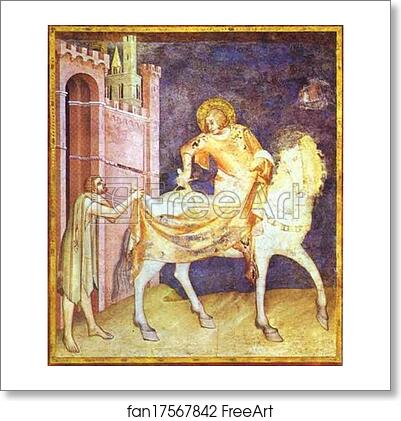 Free art print of St. Martin and the Beggar by Simone Martini