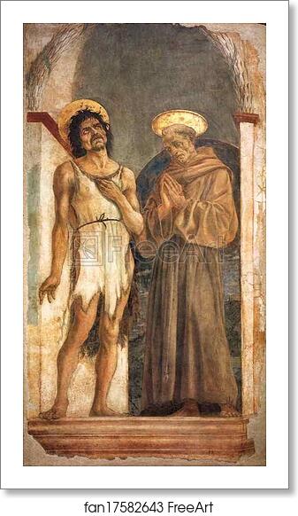 Free art print of St. John the Baptist and St. Francis by Domenico Veneziano