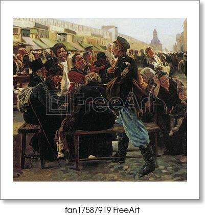 Free art print of Midday. Study for the painting "Flea market in Moscow". Detail by Vladimir Makovsky