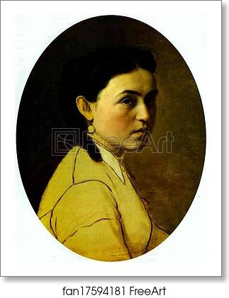 Free art print of Portrait of Yelena Perova, née Scheins, The Artist's First Wife by Vasily Perov