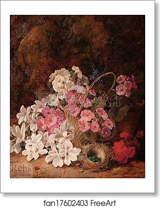 Free art print of Still Life of Flowers, Bird's Nest and Basket by George Clare Free art print of Still Life of Flowers, Bird's Nest and Basket by George Clare