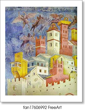 Free art print of The Expulsion of the Demons from Arezzo. Detail by Giotto