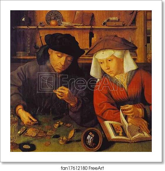 Free art print of The Moneylender and His Wife by Quentin Massys Free art print of The Moneylender and His Wife by Quentin Massys