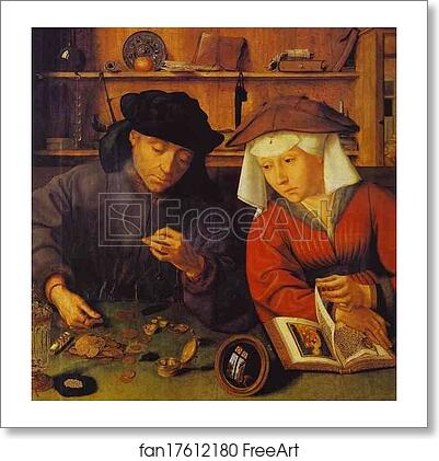 Free art print of The Moneylender and His Wife by Quentin Massys