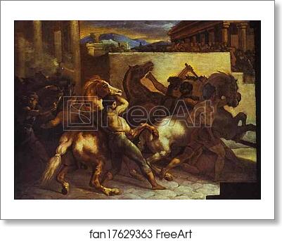 Free art print of Race of Wild Horses in Rome by Jean Louis André Théodore Géricault