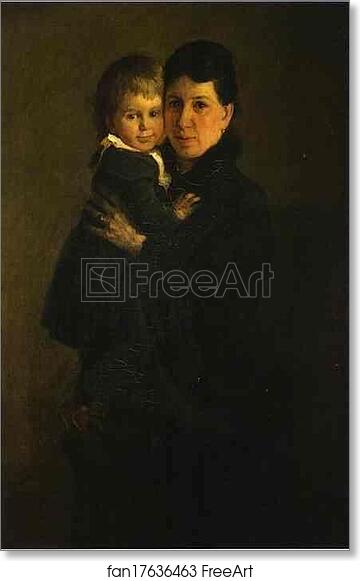 Free art print of Portrait of Sophia Tolstaya, Leo Tolstoy's Wife, with Their Daughter Alexandra Tolstaya by Nikolay Gay