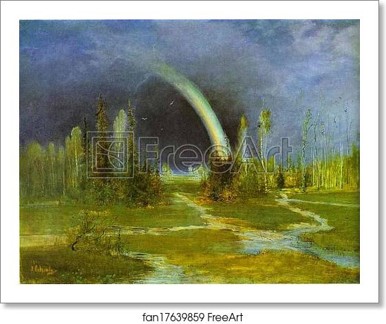 Free art print of Landscape with a Rainbow by Alexey Savrasov