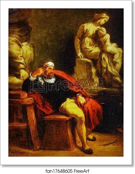 Free art print of Michelangelo in His Studio by Eugène Delacroix Free art print of Michelangelo in His Studio by Eugène Delacroix