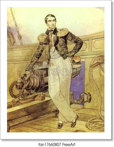 Free art print of Portrait of V. A. Kornilov on Board the Brig Themistocles by Karl Brulloff Free art print of Portrait of V. A. Kornilov on Board the Brig Themistocles by Karl Brulloff