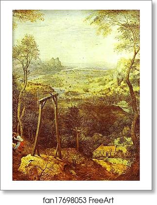 Free art print of The Magpie on the Gallows. Detail by Pieter Bruegel The Elder