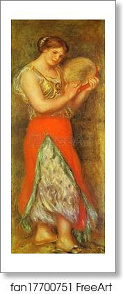 Free art print of Dancer with Tambourne (Gabrielle Renard) by Pierre-Auguste Renoir