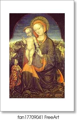 Free art print of The Virgin and Child Adored by Lionello d'Este by Jacopo Bellini