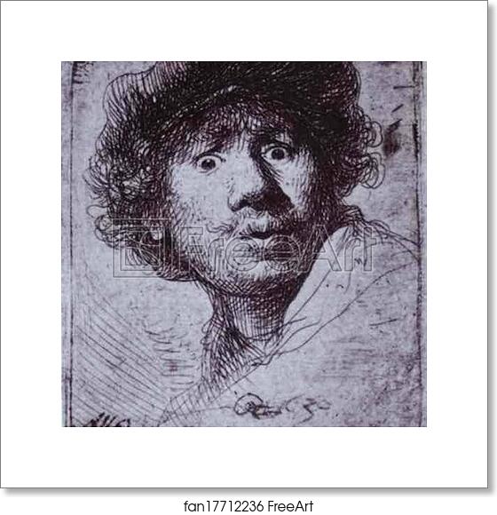 Free art print of Self-Portrait with Wide-Open Eyes by Rembrandt Harmenszoon Van Rijn Free art print of Self-Portrait with Wide-Open Eyes by Rembrandt Harmenszoon Van Rijn