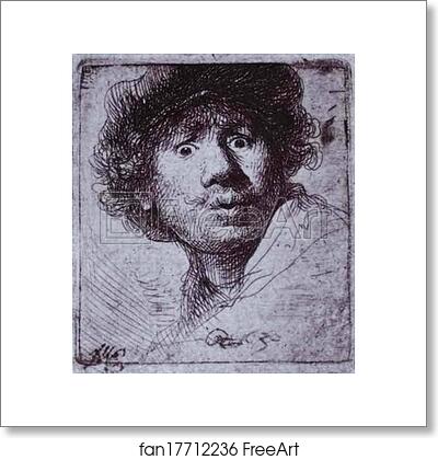 Free art print of Self-Portrait with Wide-Open Eyes by Rembrandt Harmenszoon Van Rijn
