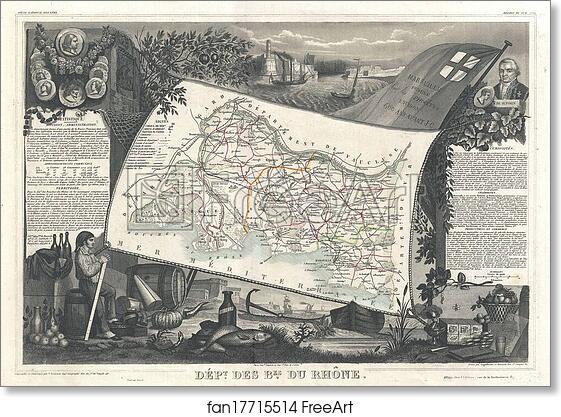 Free art print of Département des Bouches-du-Rhône, 13 (France). by Victor Jules Levasseur