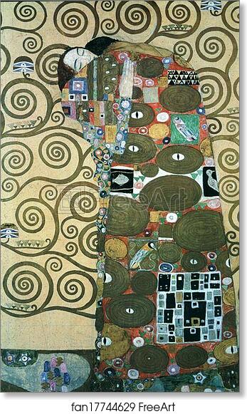 Free art print of Cartoon for the Frieze in the Villa Stoclet in Brussels: Fulfillment by Gustav Klimt
