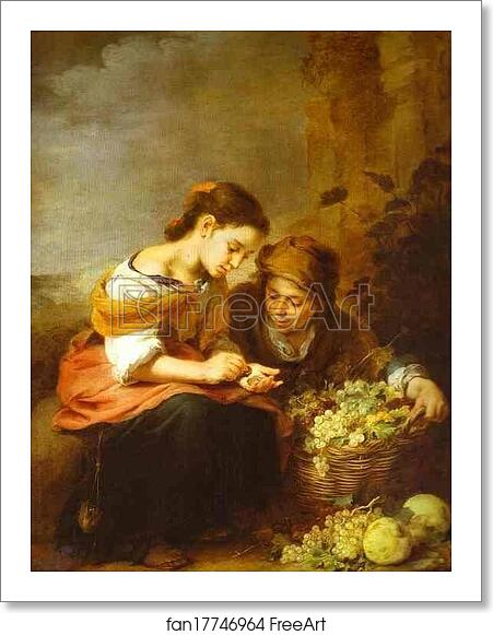 Free art print of The Little Fruit Seller by Bartolomé Esteban Murillo