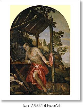 Free art print of Saint Jerome in the Wilderness by Paolo Veronese