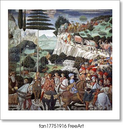 Free art print of Procession of the Magus Caspar. Detail by Benozzo Gozzoli