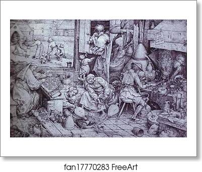 Free art print of The Alchemist by Pieter Bruegel The Elder