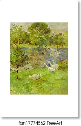 Free art print of Girl in a Boat with Geese by Berthe Morisot