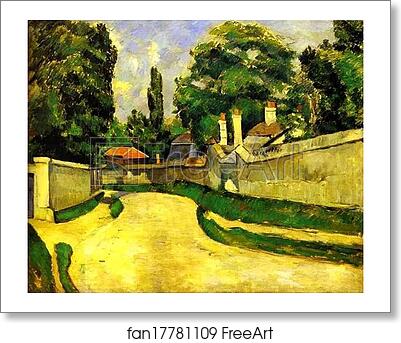 Free art print of Houses on the Roadside (Maisons au bord d'une route) by Paul Cézanne