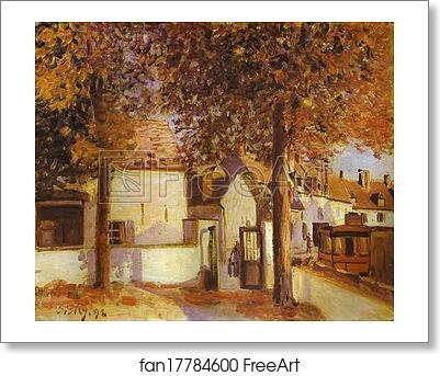 Free art print of View in Moret (rue des Fosses) by Alfred Sisley