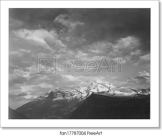 Free art print of Dark foreground and clouds, mountains highlighted, "Heaven's Peak," Glacier National Park, Montana. Photographs of National Parks and Monuments, compiled 1941 - 1942, documenting the period ca. 1933 - 1942. by Ansel Adams (1902-1984) Free art print of Dark foreground and clouds, mountains highlighted, "Heaven's Peak," Glacier National Park, Montana. Photographs of National Parks and Monuments, compiled 1941 - 1942, documenting the period ca. 1933 - 1942. by Ansel Adams (1902-1984)
