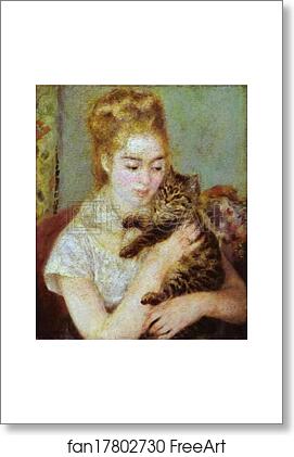 Free art print of Woman with a Cat by Pierre-Auguste Renoir