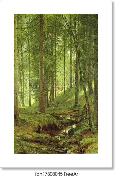 Free art print of Stream by a Forest Slope by Ivan Shishkin Free art print of Stream by a Forest Slope by Ivan Shishkin