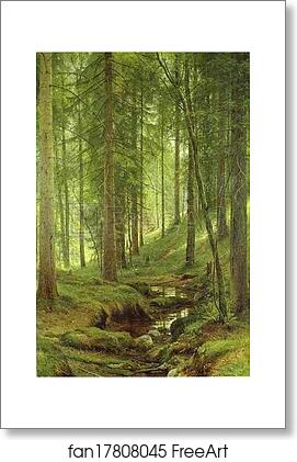 Free art print of Stream by a Forest Slope by Ivan Shishkin