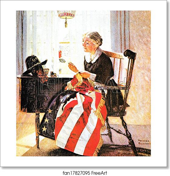 Free art print of Mending the Flag by Norman Rockwell Free art print of Mending the Flag by Norman Rockwell